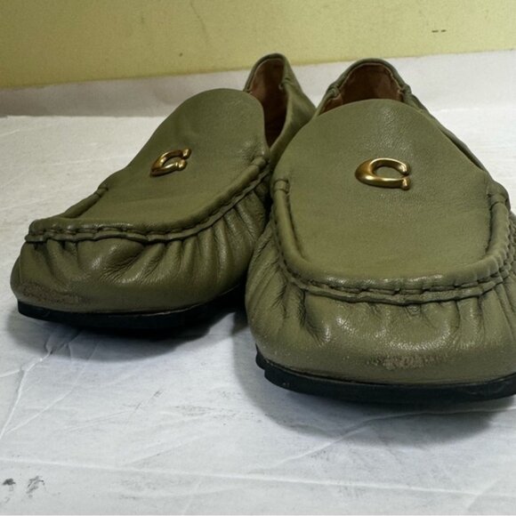 Coach Ronnie Loafer C Logo Leather Driving Shoes Slip On Minimalist Comfort Flat - Picture 9 of 16